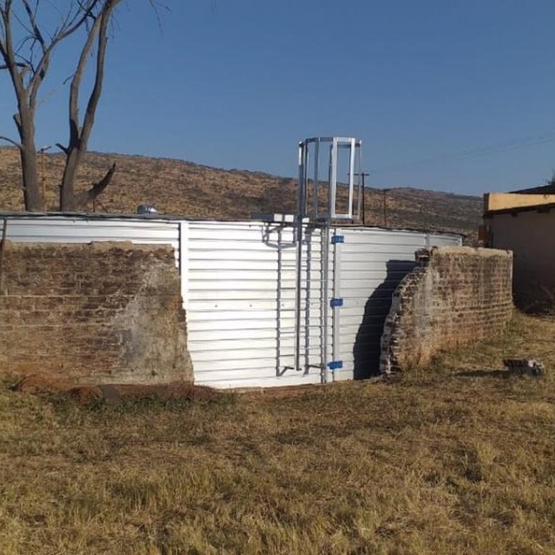 Agri tank built inside old farm dam